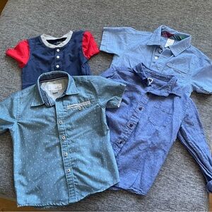 Toddler 4t Blue and Red Kids Shirt bundle play wear formal button-down